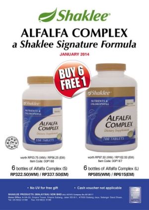 Promosi Shaklee Januari 2014 Alfalfa Complex promosi shaklee alfalfa complex.jpg