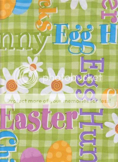 Easter Egg Hunt Green Gingham Check Spring Vinyl Tablecloth 52x70