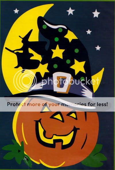 Halloween Flag Pumpkin Witch Moon Stars Large House Porch Size 28 x 40
