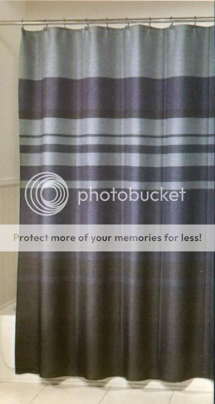 Stripe Shower Curtain Fabric Bathroom Marine Horizontal Shades Blue Bath New NIP