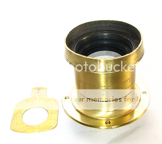   Inch 8½x6½ Wet Plate Brass Lens With Waterhouse Opening c1878  