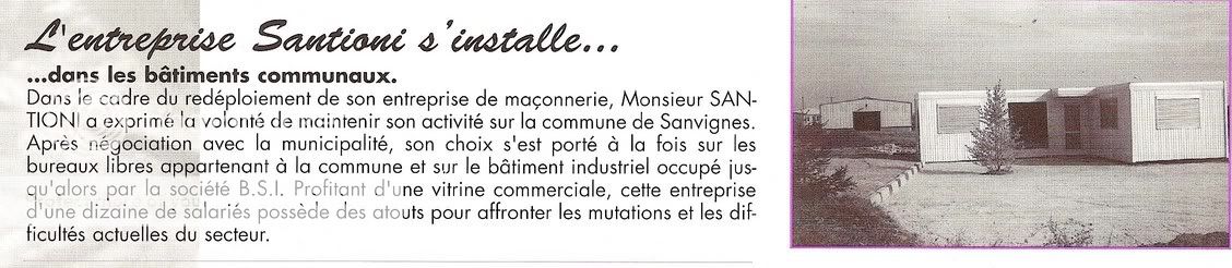 Histoire contemporaine de notre commune : Année 1997 Santioni