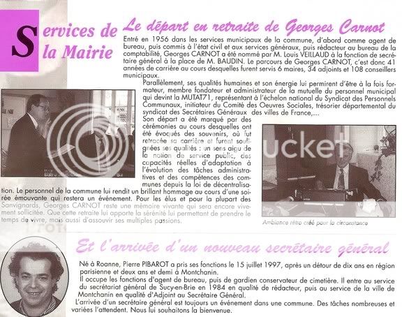 Histoire contemporaine de notre commune : Année 1997 Marie1