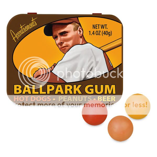 Ball Park Gum Hot Dog Beer Peanuts Flavored Gumball