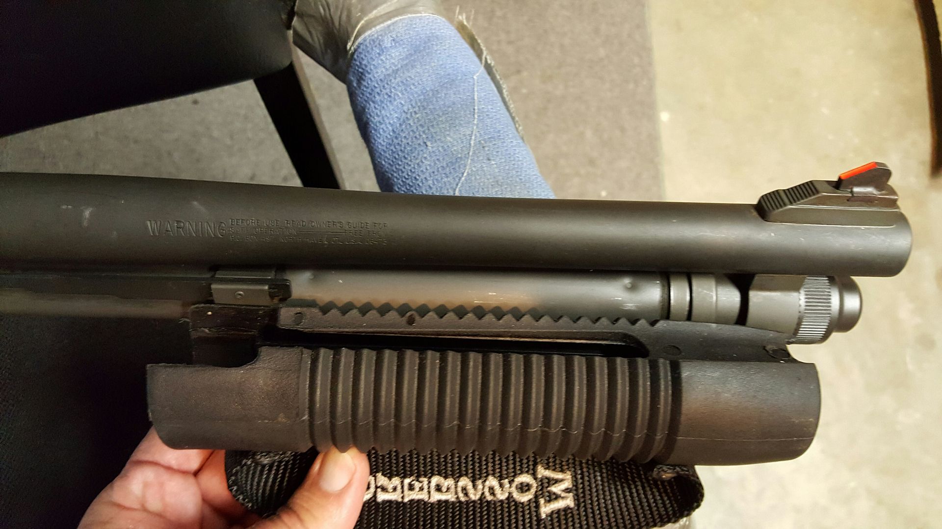 Mossberg 590 Short Barrel Shotgun forend conversion with strap from a ...