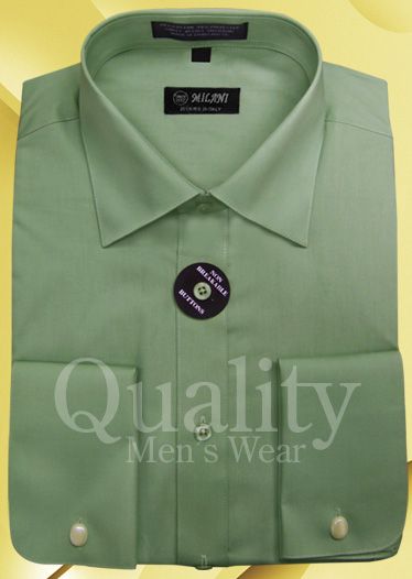 16.5 36/37 SAGE SPREAD COLLAR FRENCH CUFF DRESS SHIRT  