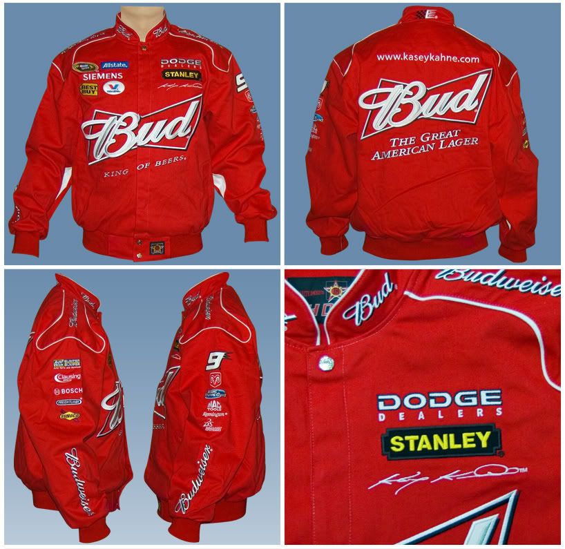 2009 KASEY KAHNE #9 BUD NASCAR TWILL RED JACKET 3XL  