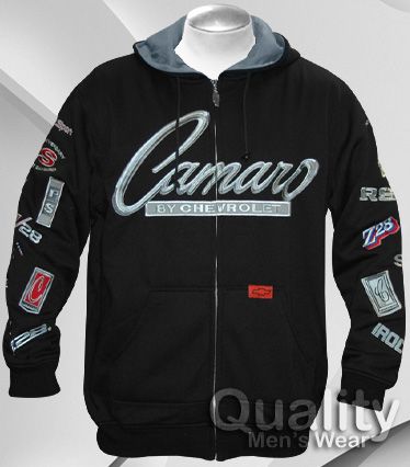 Authentic Black Chevrolet Camaro XL Cotton Hoodie Sweatshirt by JH 