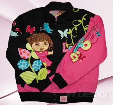 DORA THE EXPLORER GIRLS LETS GO TWILL JACKET MEDIUM 7 8  