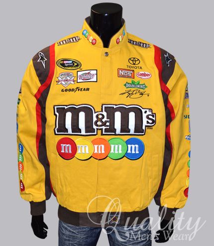 Kyle Busch XL M&M's Racing Cotton Twill Nascar Jacket Yellow Brown $165 ...