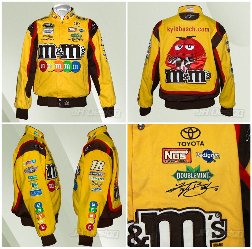 KYLE BUSCH M&M RACING COTTON TWILL NASCAR JACKET 2XL  