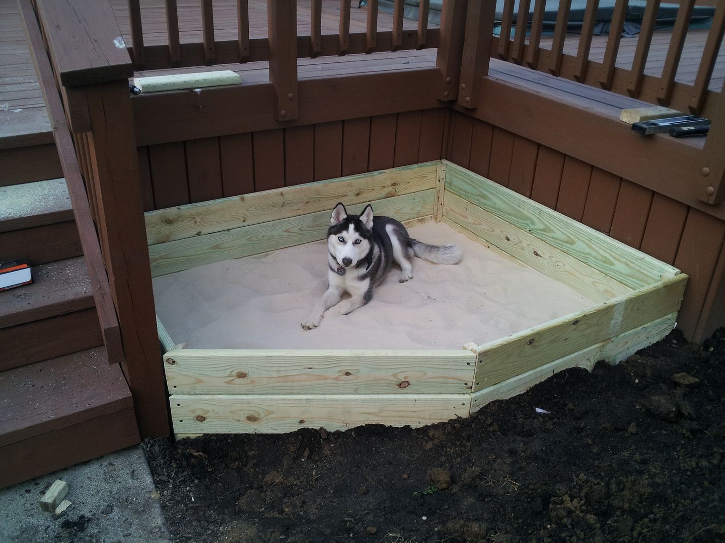 Built Mieka a sandbox!! 2012-04-13194949