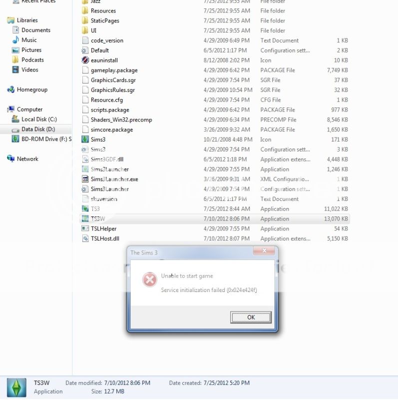 Sims 3 not loading after installing Ultimate Fix files Error-1
