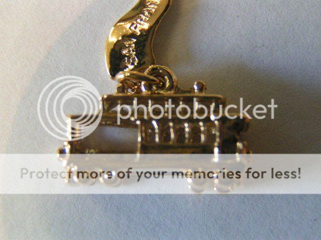 Vintage Sterling Silver Cable Car Charm Gold Plated #1  