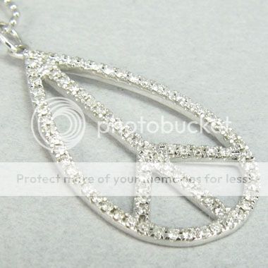 Sydney Evan Tear Drop Diamond White Gold Pendant  