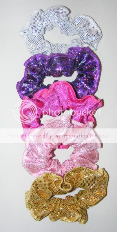 Foil/Hologram Leotard Scrunchies Gold/silver/Pink/Purp  