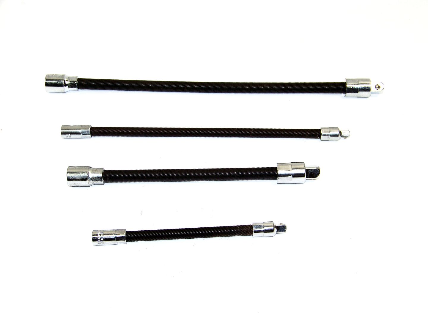 4pc Flexible Shaft Socket Extension Bar Flex Set 6/" 8/" 10/" 12/" 1//4/" and 3//8/" Dr