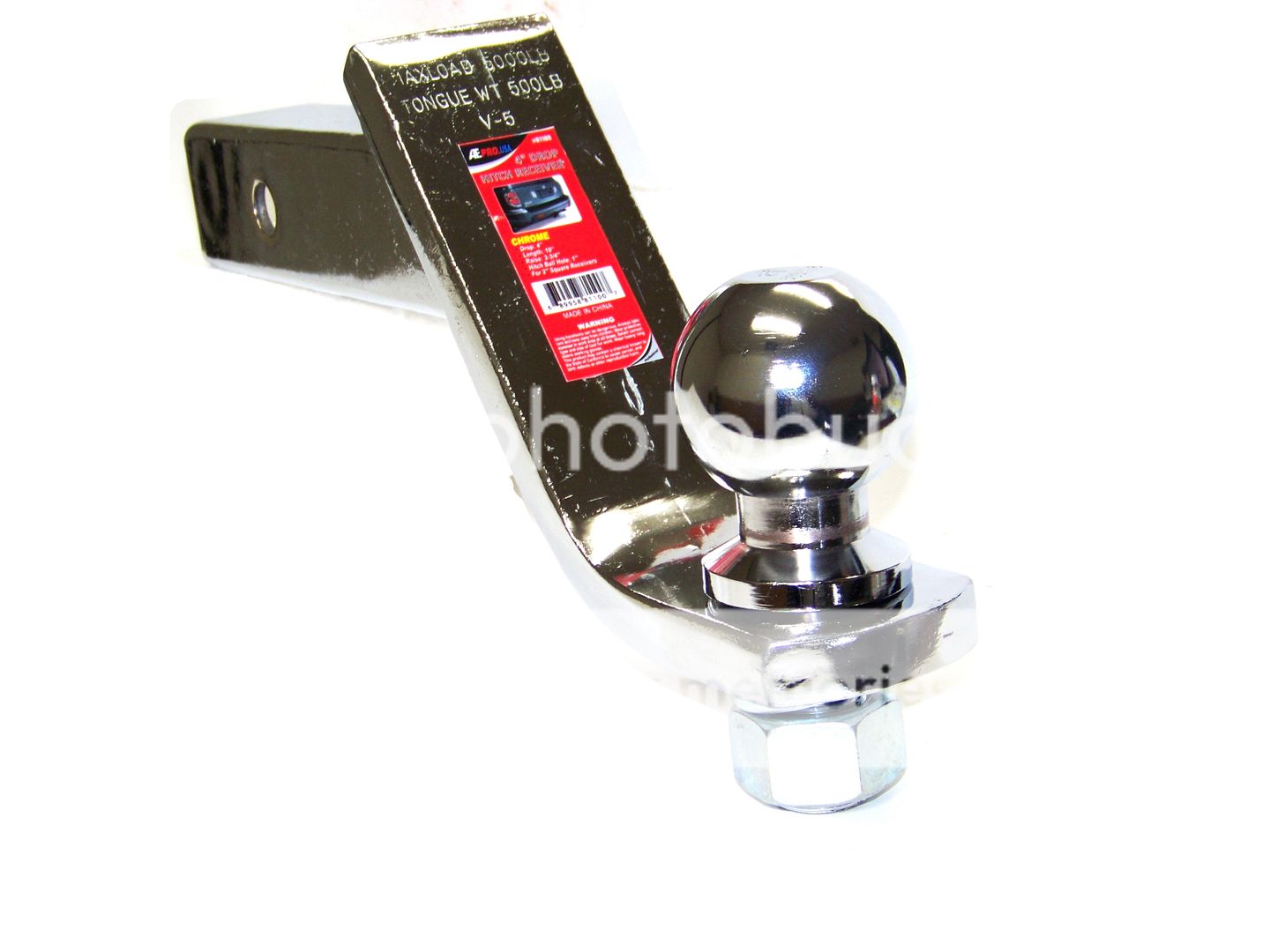 4 Drop Hitch Receiver Chrome Trailer Ball Mount 2 Receiver With 1 7 8 Ball Ebay