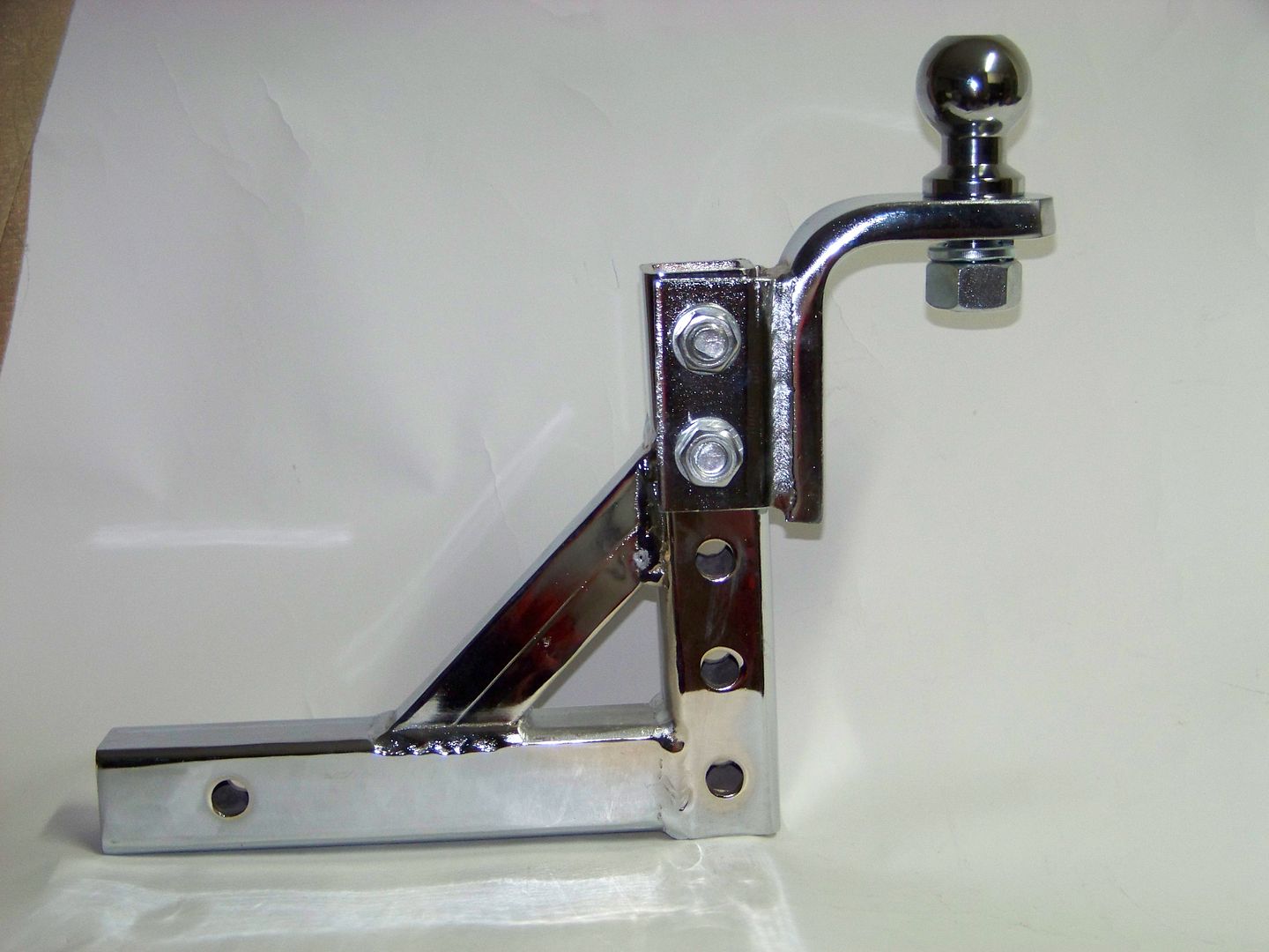 Chrome 10/" Adjustable Trailer Drop Hitch Mount for 2/" Receiver /& 2/" hitch ball