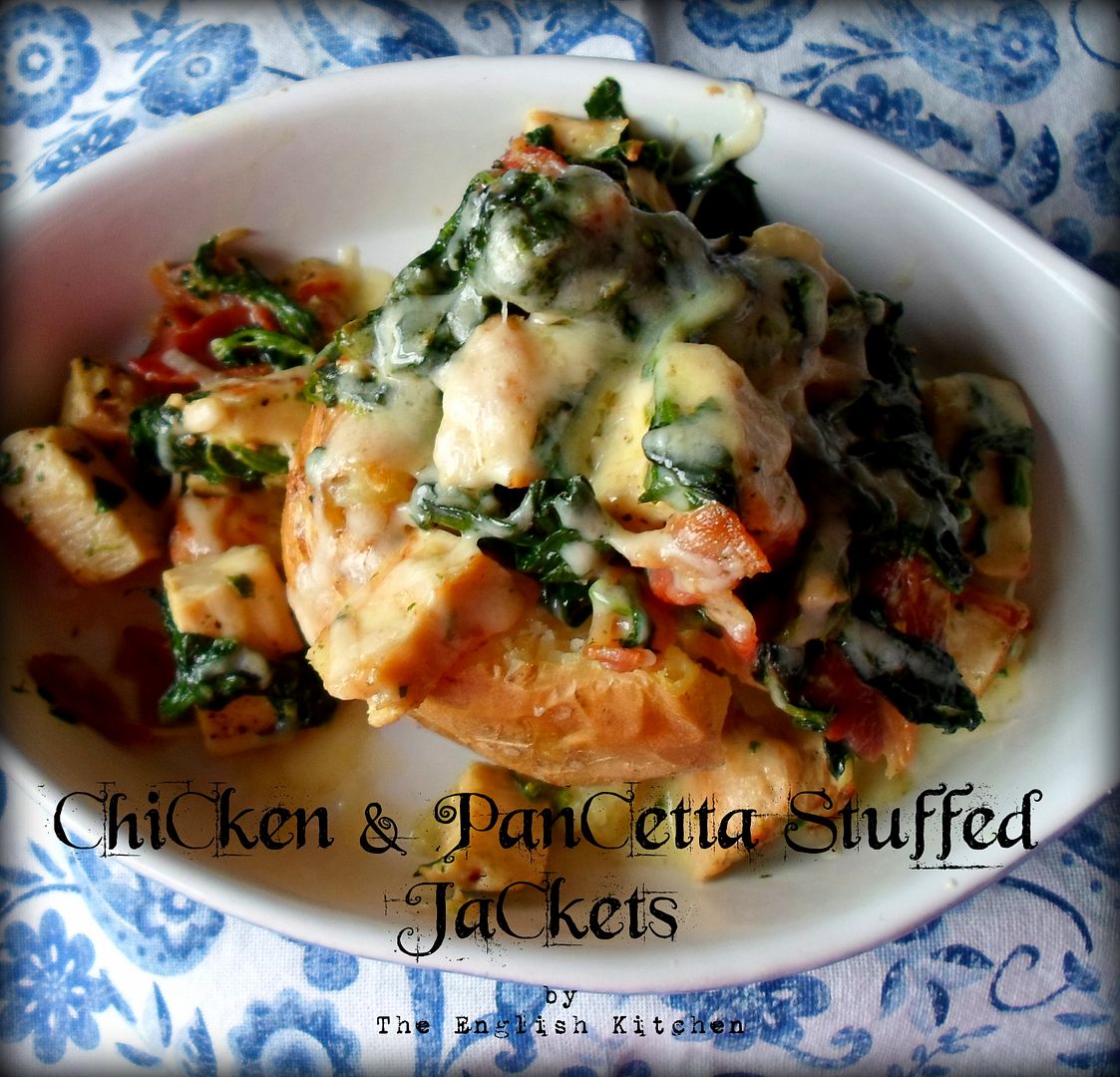 Chicken & Pancetta Stuffed Jacket Potatoes