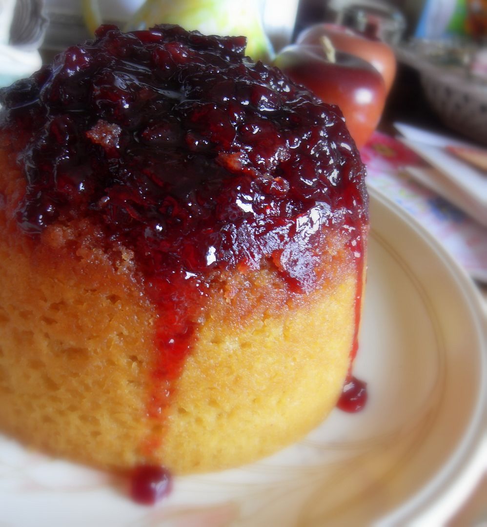 Steamed Cherry Bakewell Pudding