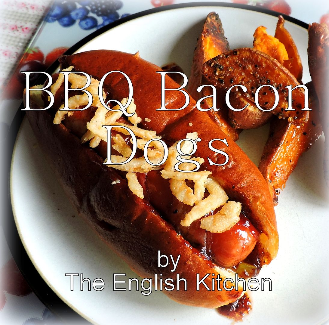 BBQ Bacon Dogs with Onion Strings