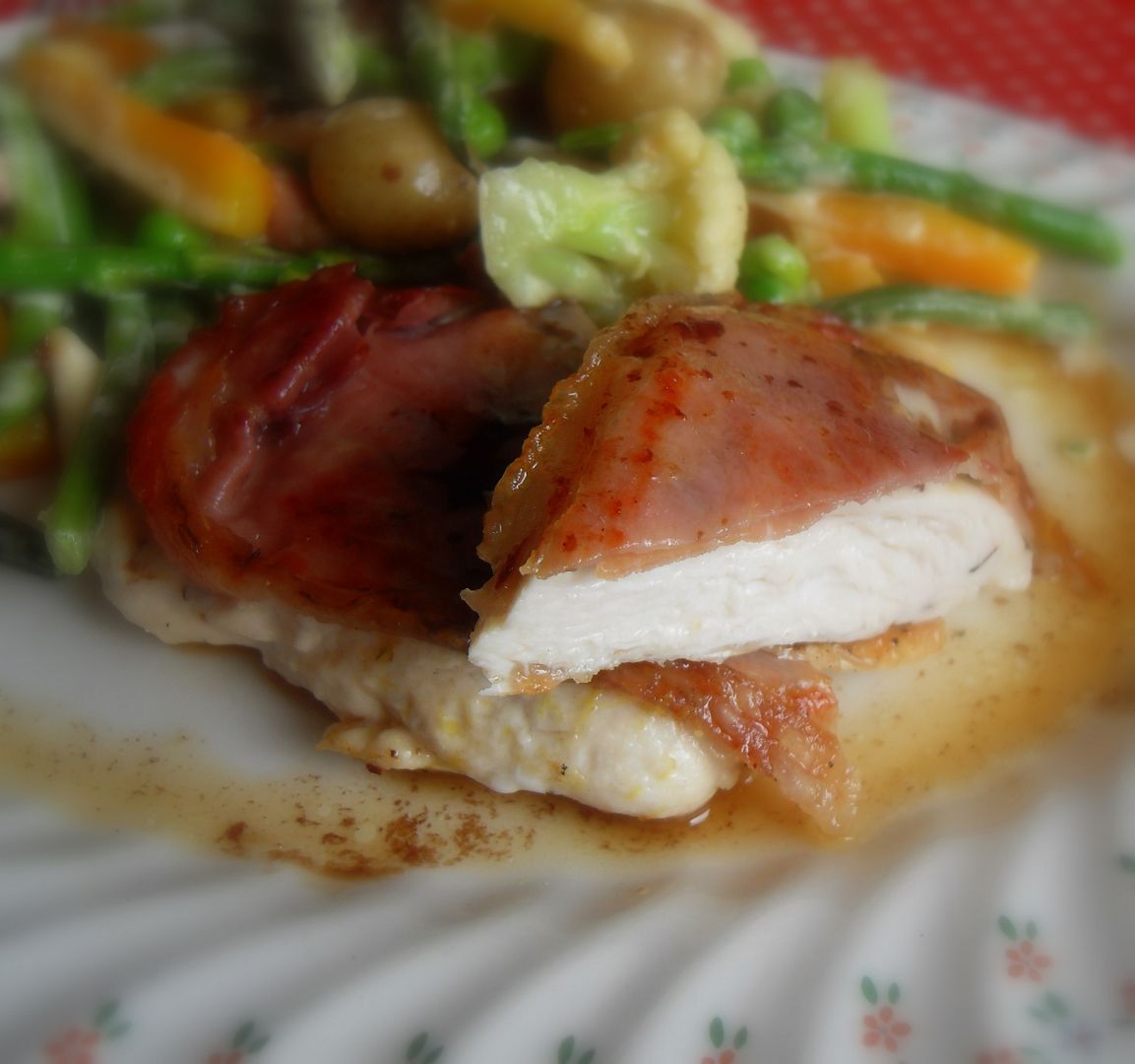 Parmesan Chicken Breasts with Crispy Prosciutto