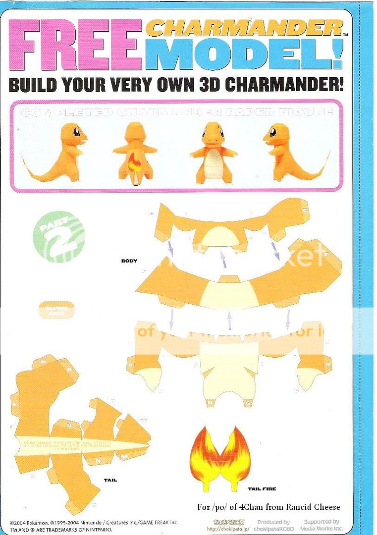 Pokemon en Papercraft Charmander_papercraft_2