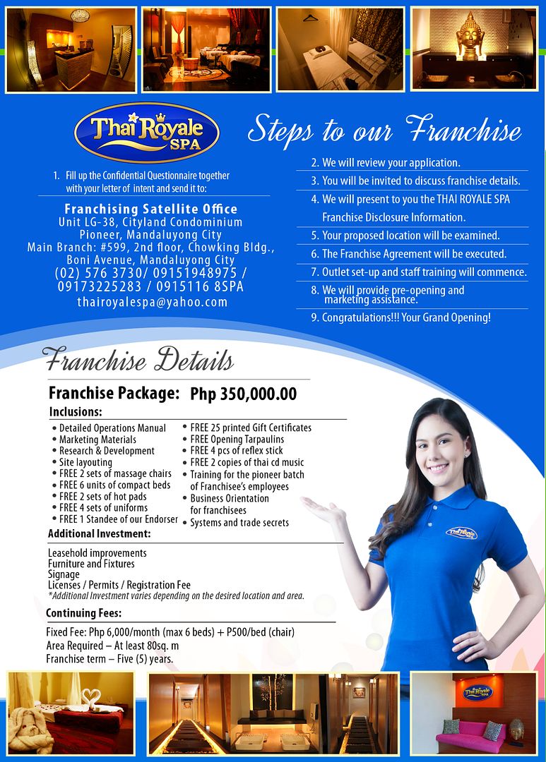 steps in franchising a massage spa thai royale spa