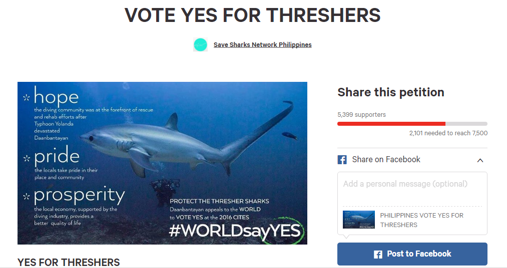 vote yes for thresher sharks