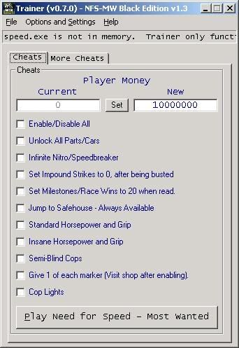 need for speed most wanted black edition pc trainer
