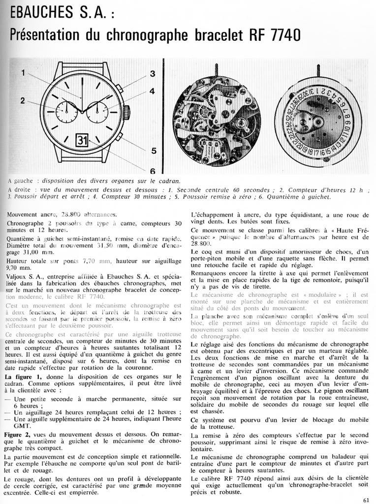 la présentation d'un mouvement de chronographe... 7740