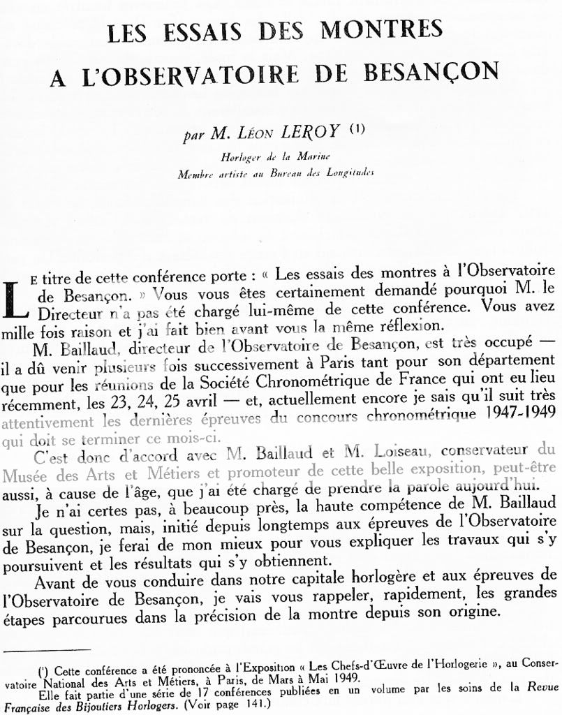 Très long article de 1950 de L. Leroy sur la chronométrie Leroy1