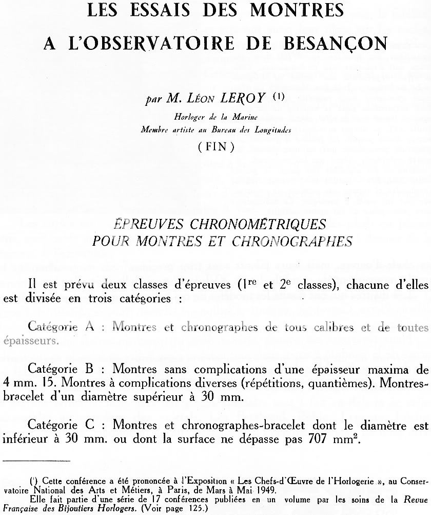 Très long article de 1950 de L. Leroy sur la chronométrie Leroy18