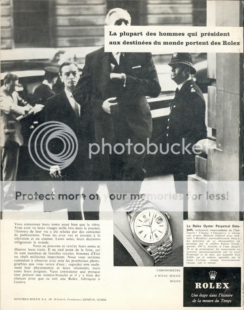 une pub également "grande époque" de Rolex ...1962 Rolex1962