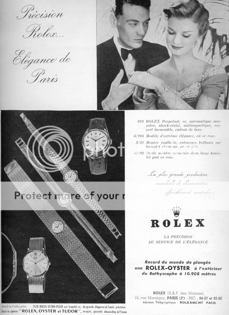 une pub également "grande époque" de Rolex ...1962 Rolex2