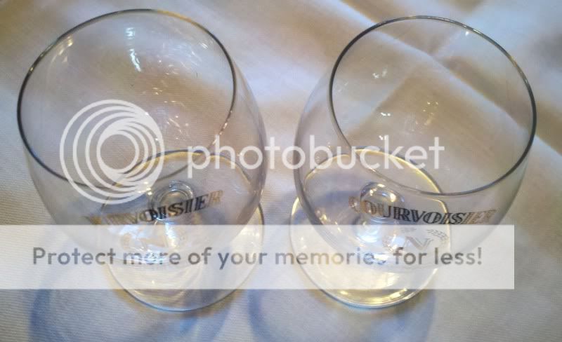 Pair Couvoisier Snifter Shot Glasses Brandy France  