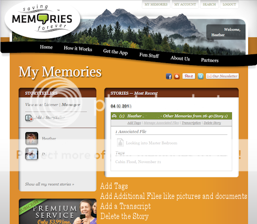 Adding Files, Tags, and Transcripts to Saving Memories Forever Recordings