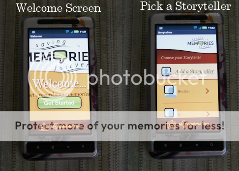 First Two Saving Memories Forever App Screens