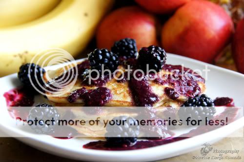 Gluten Free Pancakes with Warm Blackberry Puree
