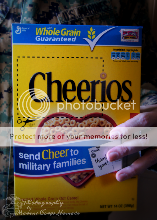 Marine holding sendCheer Cheerios