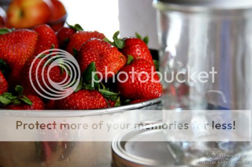 Strawberries and canning jars