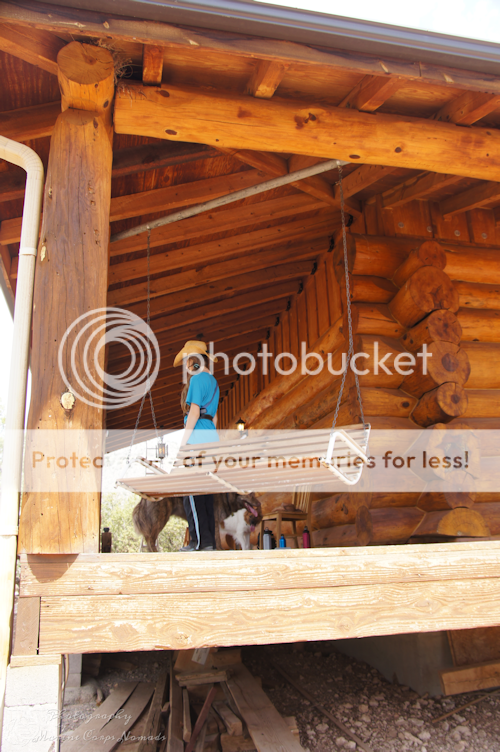 Swing on Cabin Porch