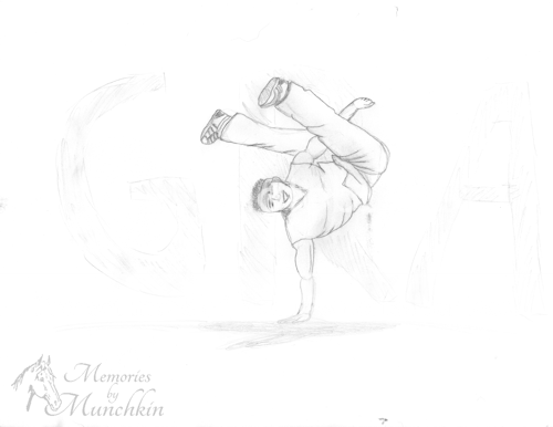 Sketch of a Break Dancer