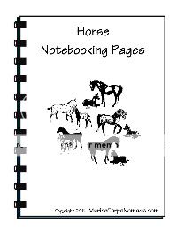 Black and White Horse Notebooking Pages
