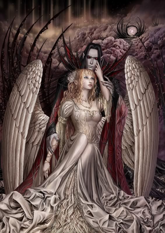 Beauty and the Beast - vampire, wings, clouds Pictures, Images and Photos
