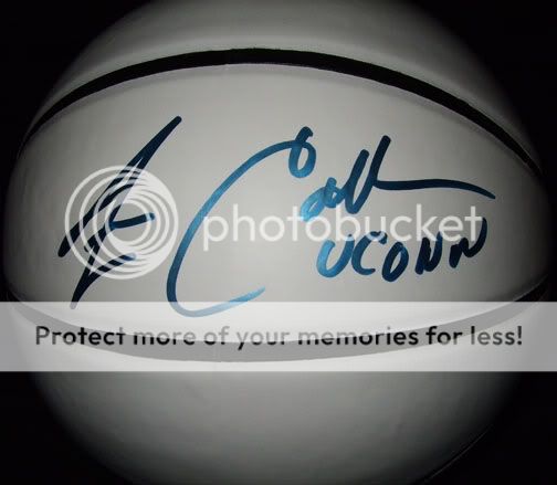 Jim Calhoun Signed White Panel Basketball PROOF UCONN  