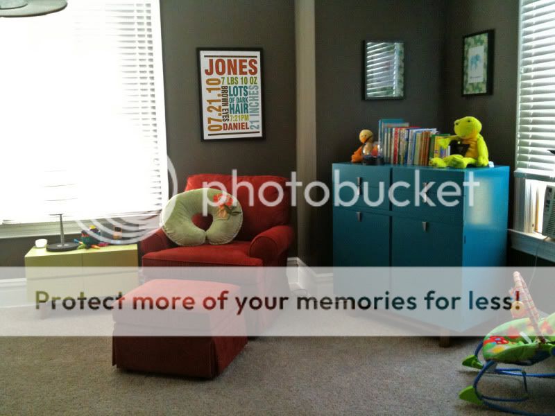 Our super comfy glider and reading corner