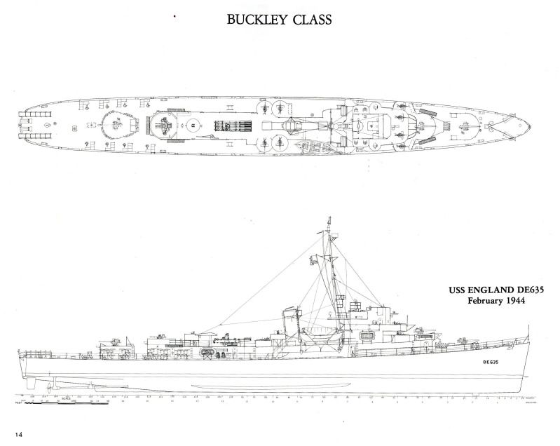 Buckley Class destroyer 1/249 scale Buckley