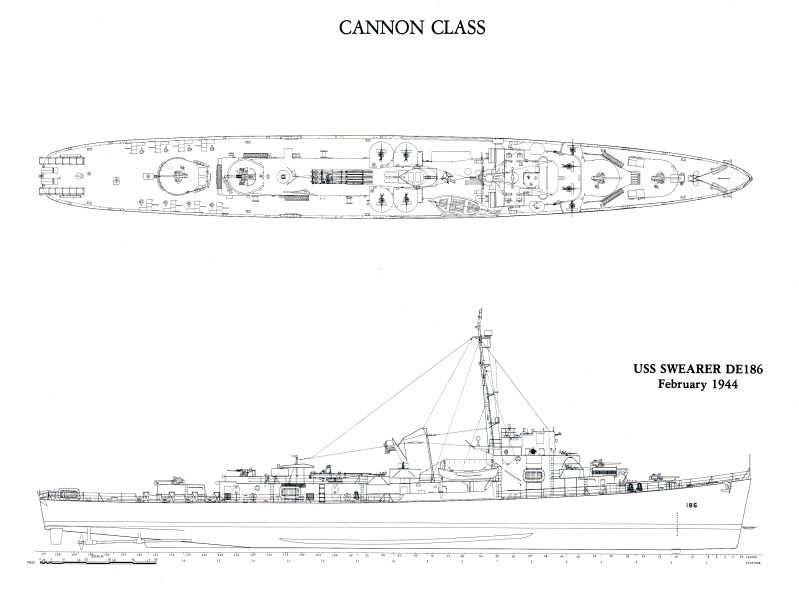 Buckley Class destroyer 1/249 scale Cannon
